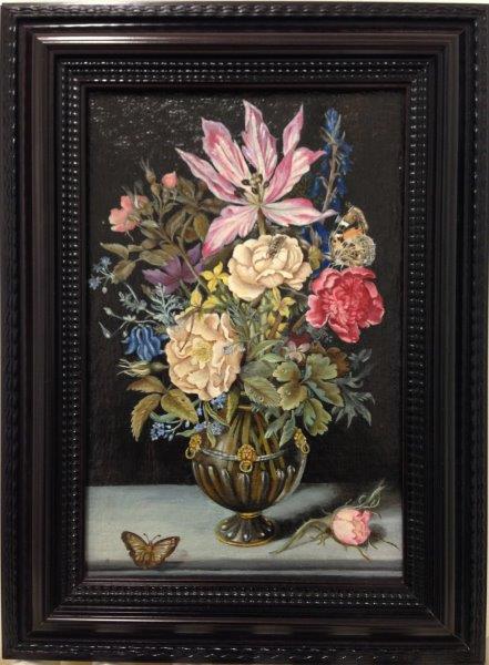 Huile sur toile D'après Ambrosius Bosschaert Nature morte XVIIe