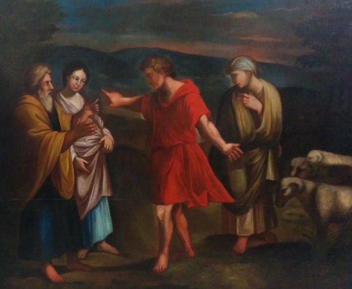 JacobetLabanfinal Paysage animé (huile sur toile XIXème)
